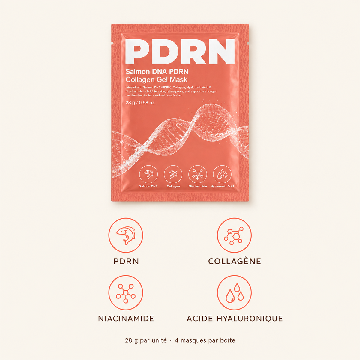 Masque hydrogel PDRN